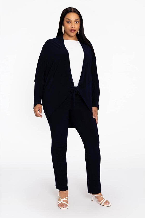 YOEK straight fit broek van travelstof DOLCE donkerblauw - Foto 3