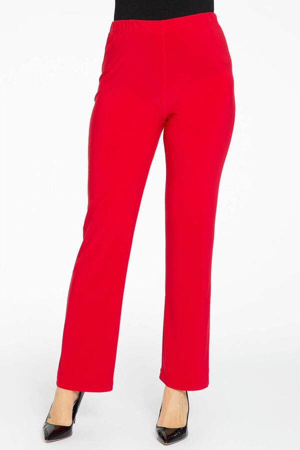 YOEK straight fit broek van travelstof DOLCE rood