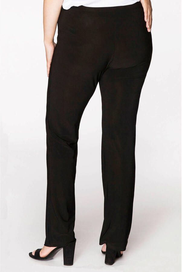 YOEK straight fit broek van travelstof DOLCE zwart
