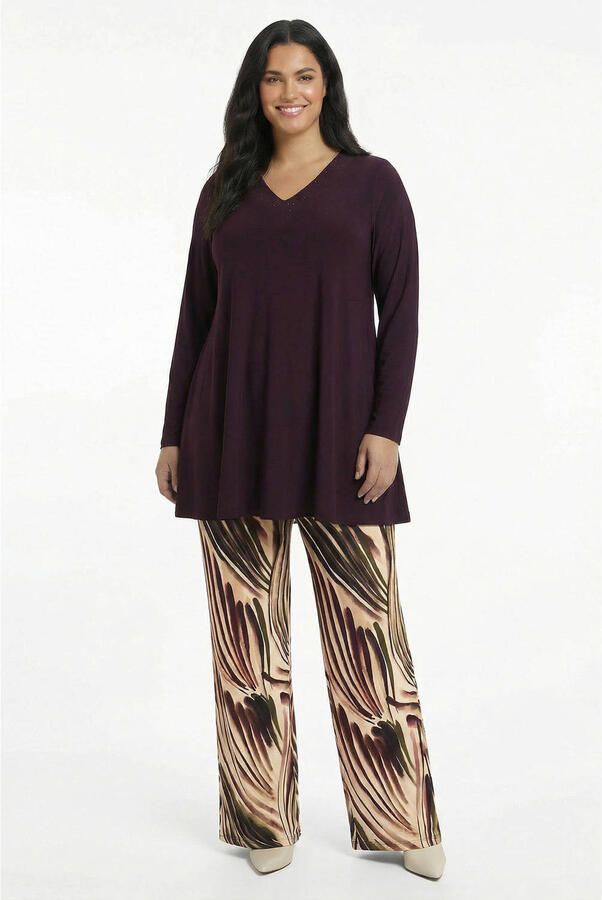 YOEK straight leg broek Plus Size met print meerkleurig
