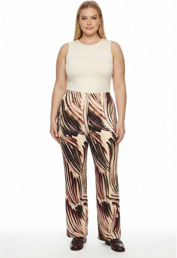 YOEK straight leg broek Plus Size met print meerkleurig - Foto 2