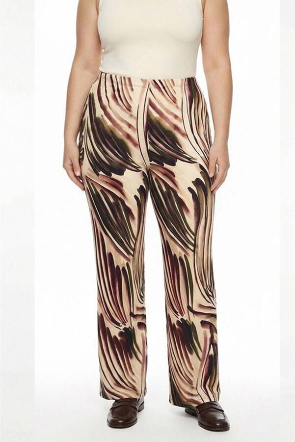 YOEK straight leg broek Plus Size met print meerkleurig - Foto 3