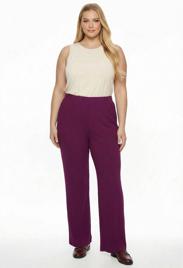 YOEK straight leg broek Plus Size paars