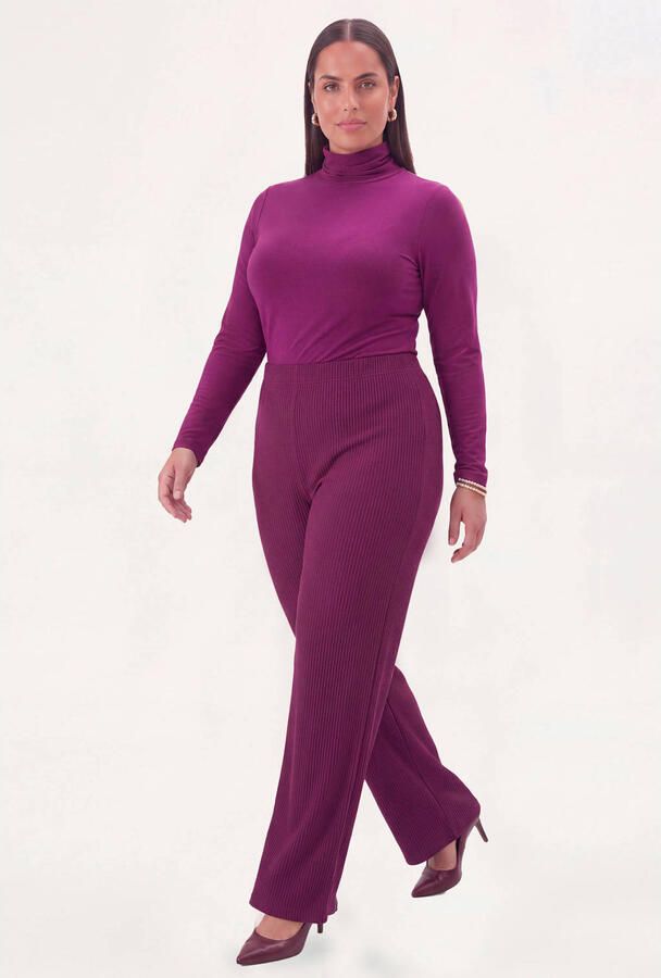 YOEK straight leg broek Plus Size paars - Foto 2