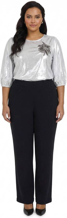 YOEK straight leg pantalon Plus Size zwart - Foto 2