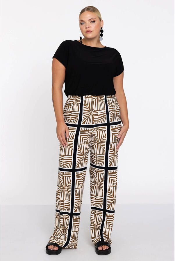 YOEK straight regular waist broek beige