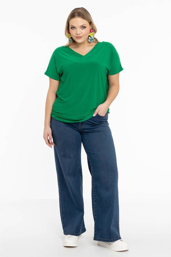 YOEK T-shirt DOLCE van travelstof groen - Foto 2