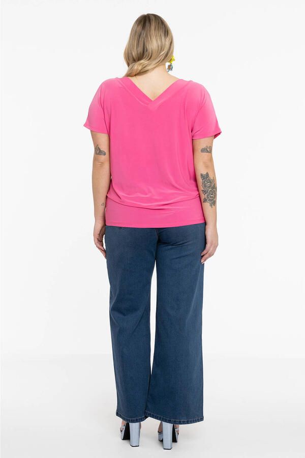 YOEK T-shirt DOLCE van travelstof roze - Foto 2