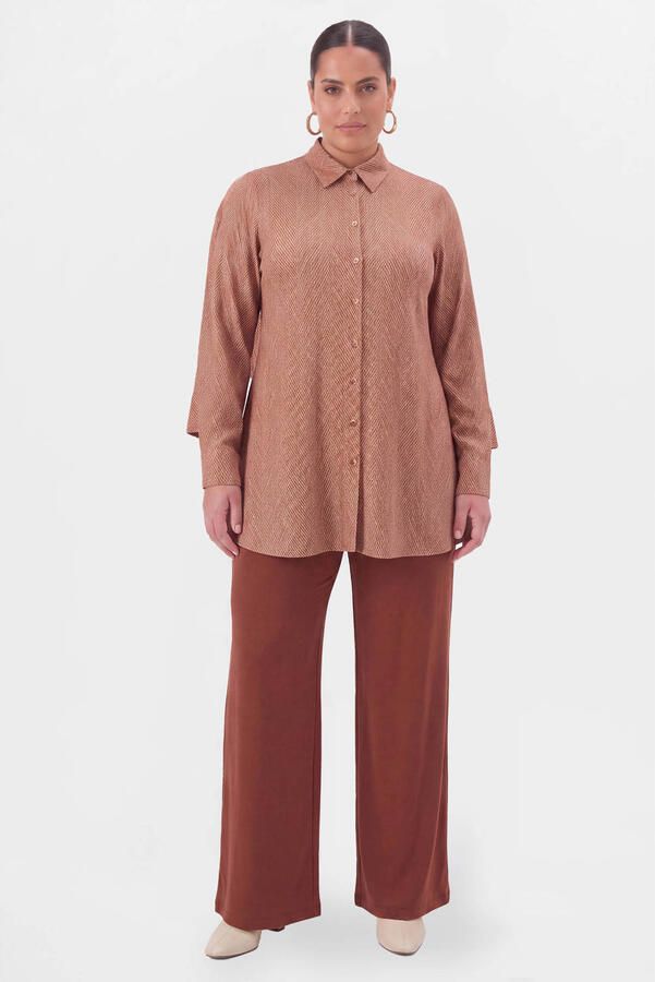 YOEK T-shirt Plus Size donkerbruin - Foto 2