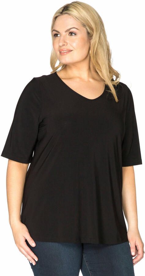YOEK T-shirt van travelstof DOLCE zwart