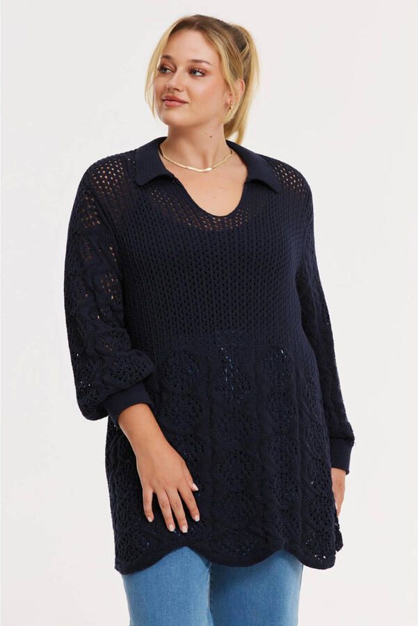 YOEK top blauw crochet
