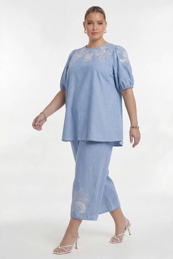 YOEK top broderie light blue denim - Foto 2