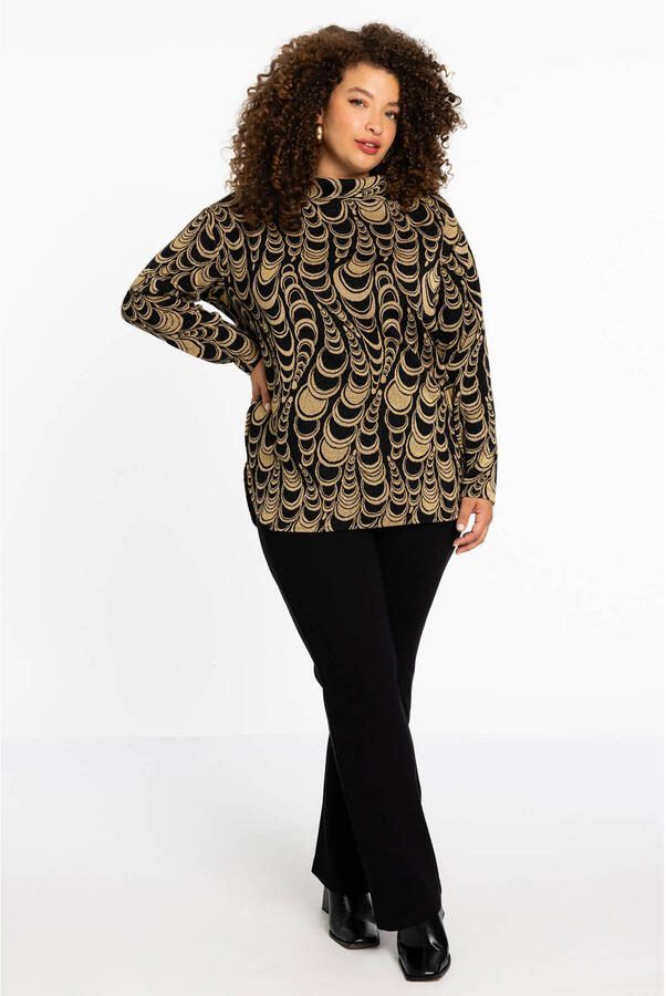 YOEK top met all over print goud zwart - Foto 2