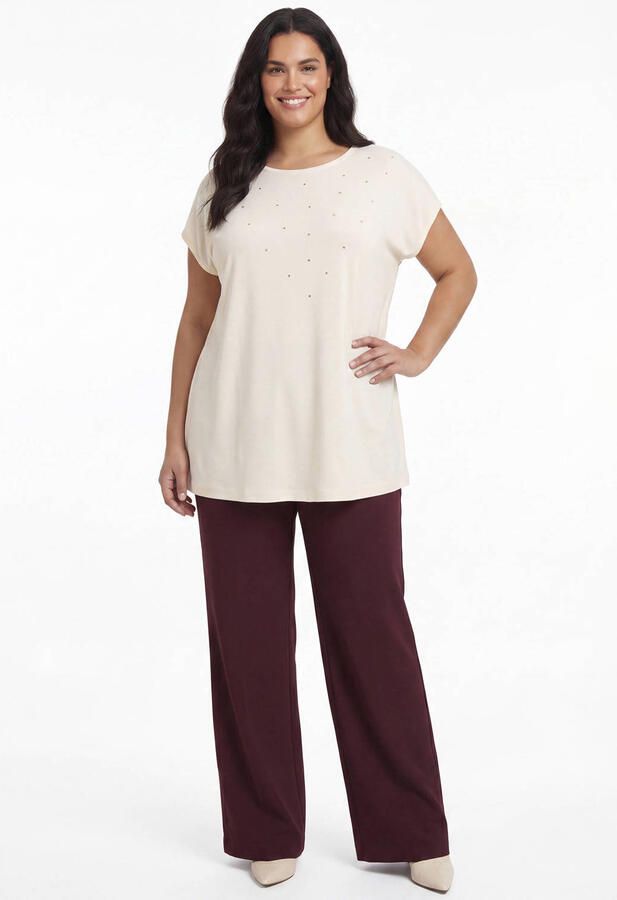 YOEK top met glitters Plus Size ecru - Foto 2