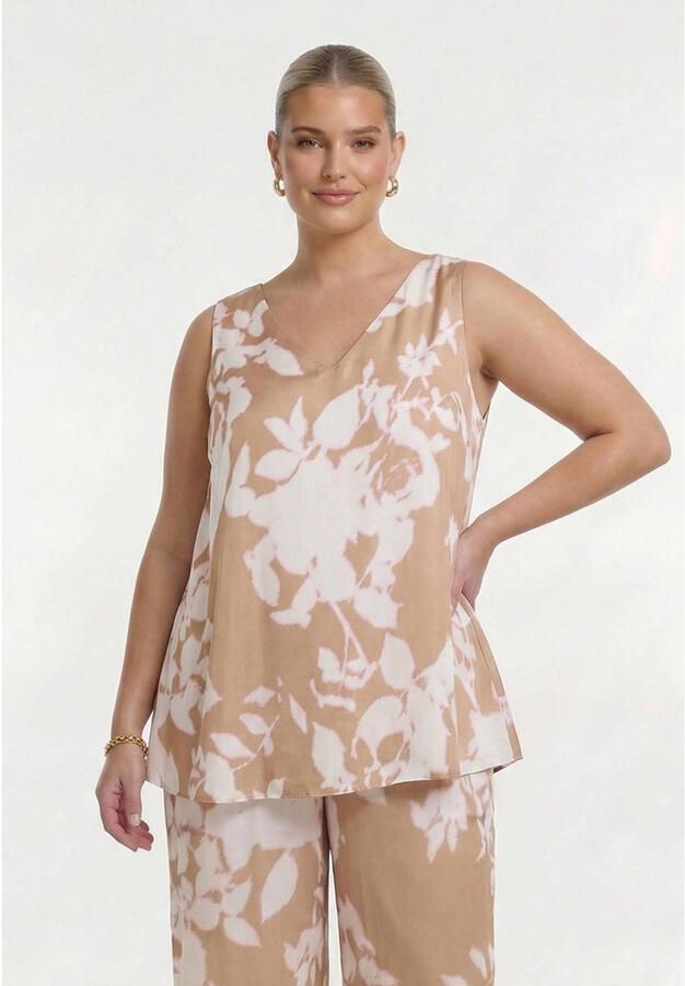 YOEK top Plus Size lichtbruin