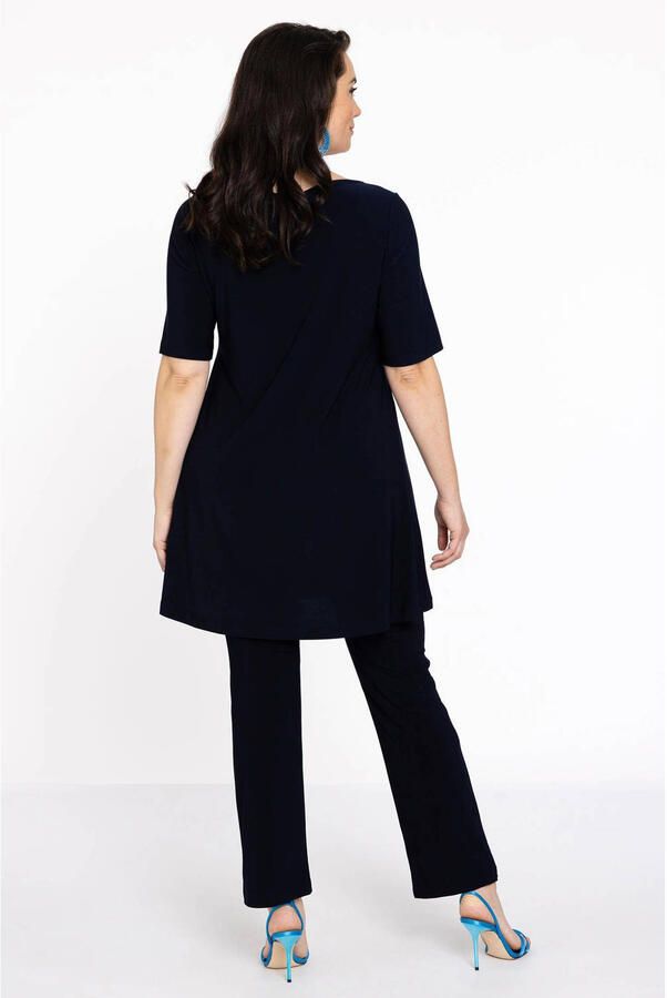 YOEK tuniek DOLCE van travelstof donkerblauw