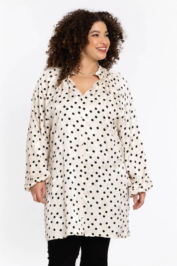 YOEK tuniek met stippen beige