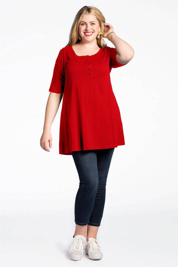 YOEK tuniek ORGANIC COTTON rood - Foto 2