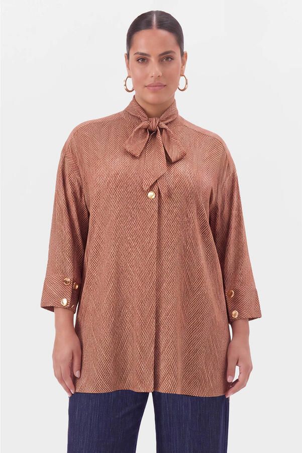 YOEK tuniek Plus Size donkerbruin