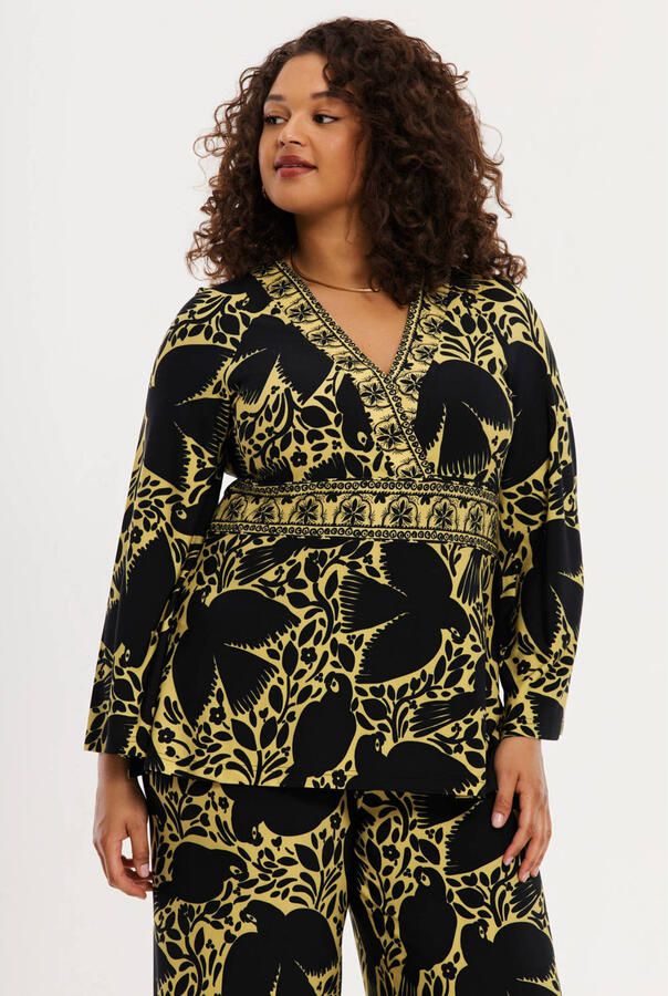 YOEK tuniek Plus Size geel