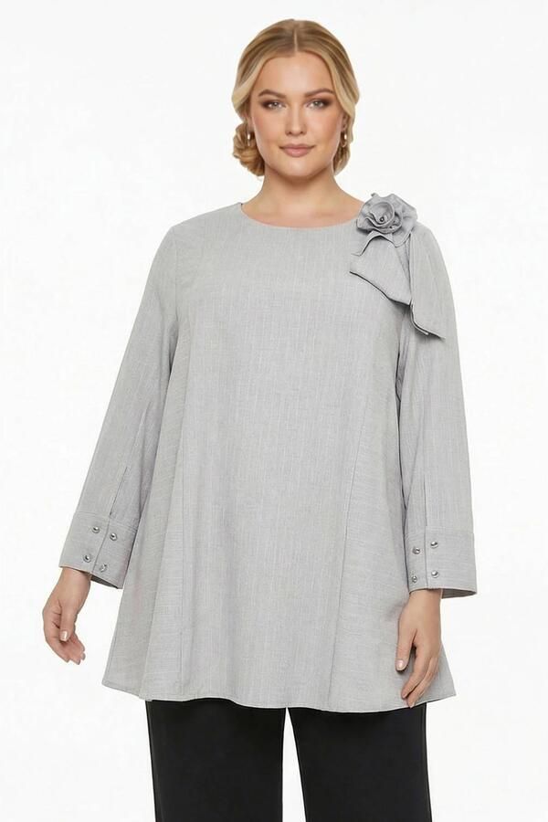 YOEK tuniek Plus Size grijs