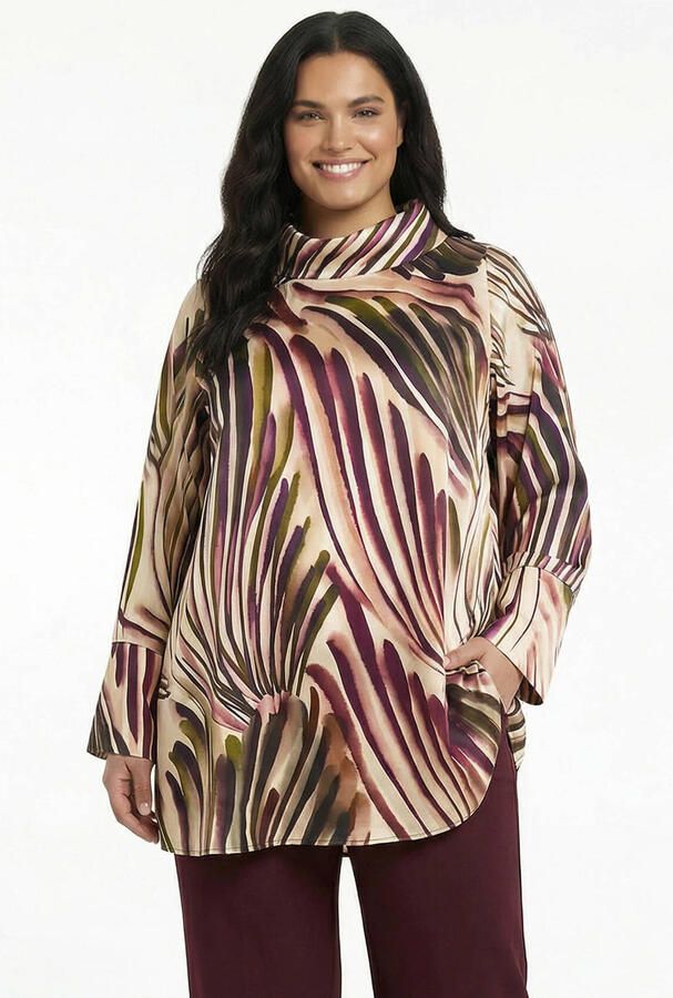 YOEK tuniek Plus Size met print meerkleurig
