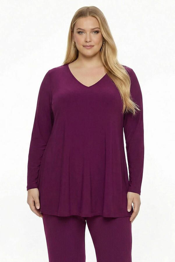 YOEK tuniek Plus Size paars