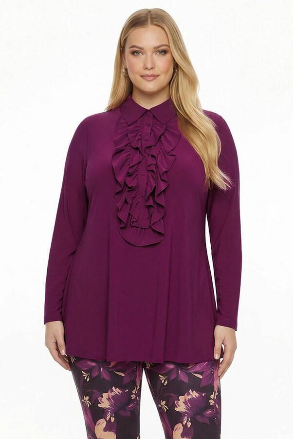 YOEK tuniek Plus Size paars
