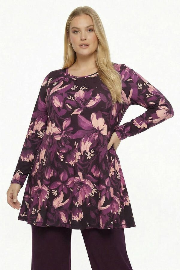 YOEK tuniek Plus Size paars