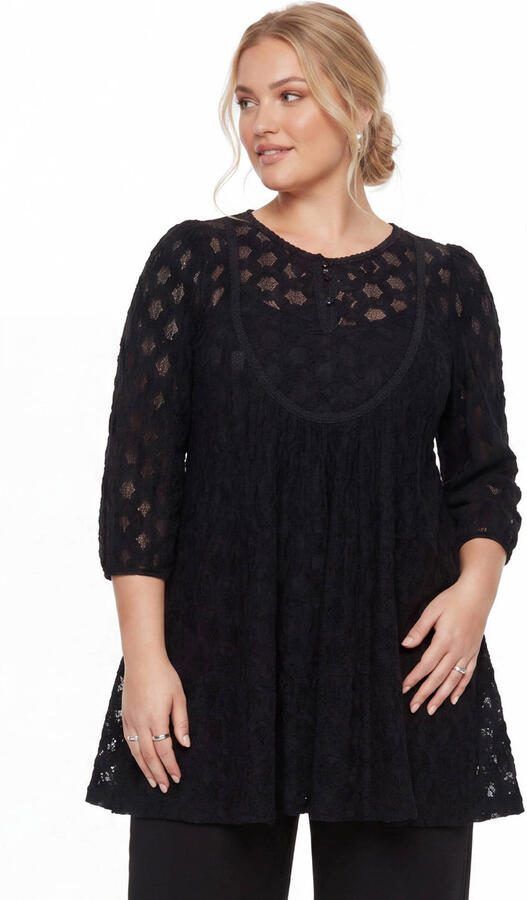 YOEK tuniek Plus Size zwart