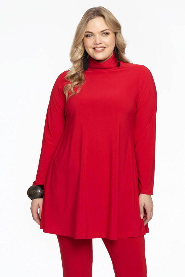 YOEK tuniek van travelstof DOLCE rood