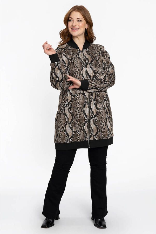 YOEK vest met dierenprint zwart bruin - Foto 2