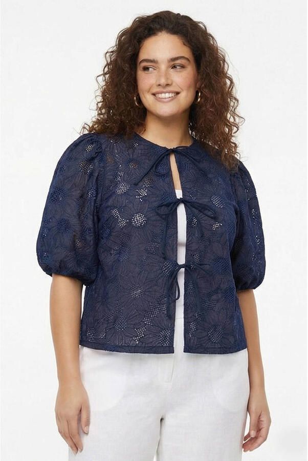 YOEK vest Plus Size donkerblauw