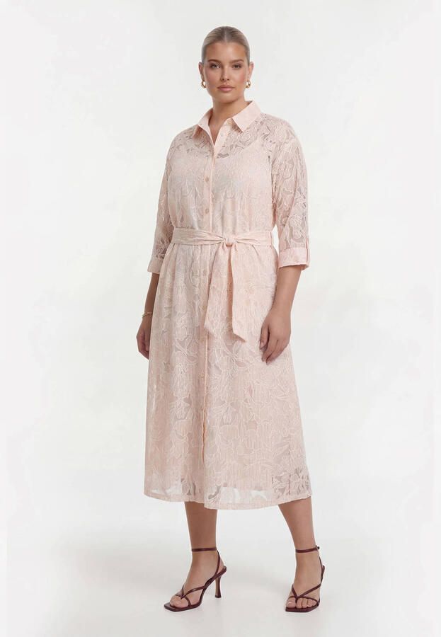 YOEK viscose jurk Plus Size bruin - Foto 2