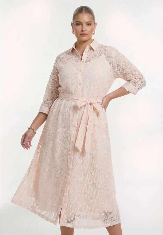 YOEK viscose jurk Plus Size bruin