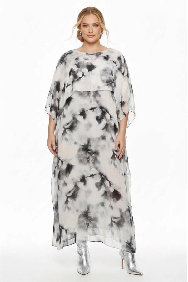 YOEK viscose jurk Plus Size ecru