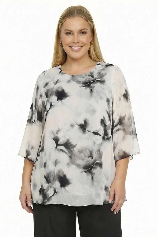 YOEK viscose tuniek Plus Size beige