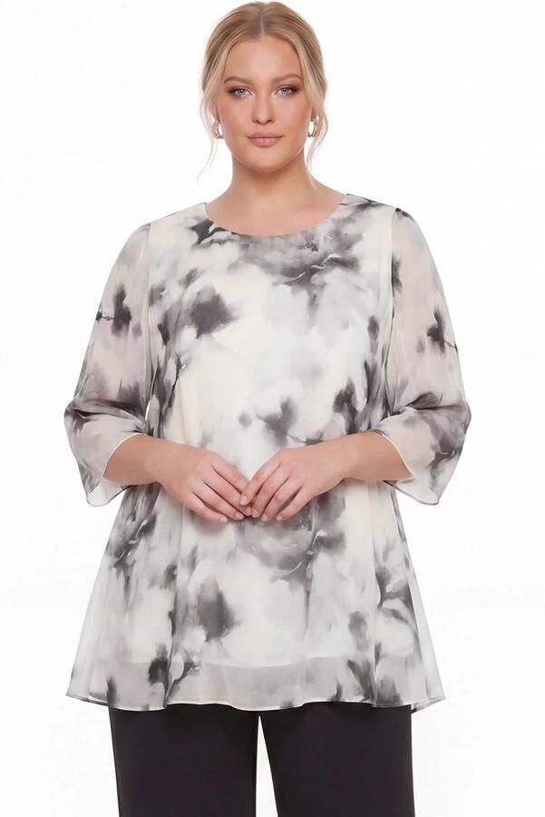 YOEK viscose tuniek Plus Size beige - Foto 3