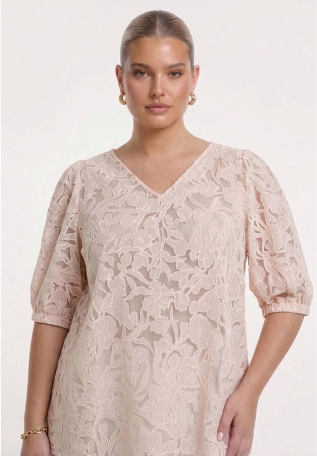 YOEK viscose tuniek Plus Size lichtbruin