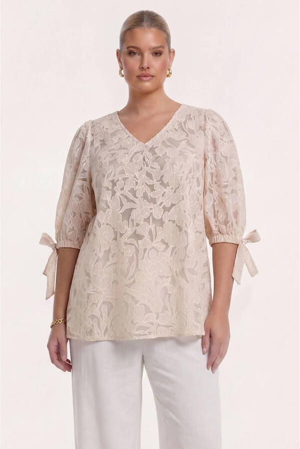 YOEK viscose tuniek Plus Size lichtbruin - Foto 3