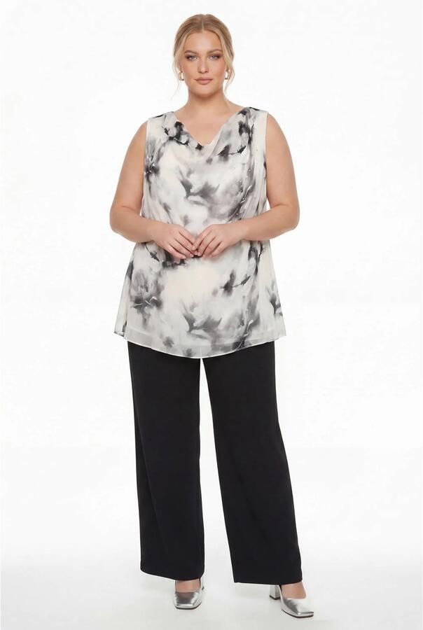 YOEK viscose tuniek Plus Size met print beige - Foto 3