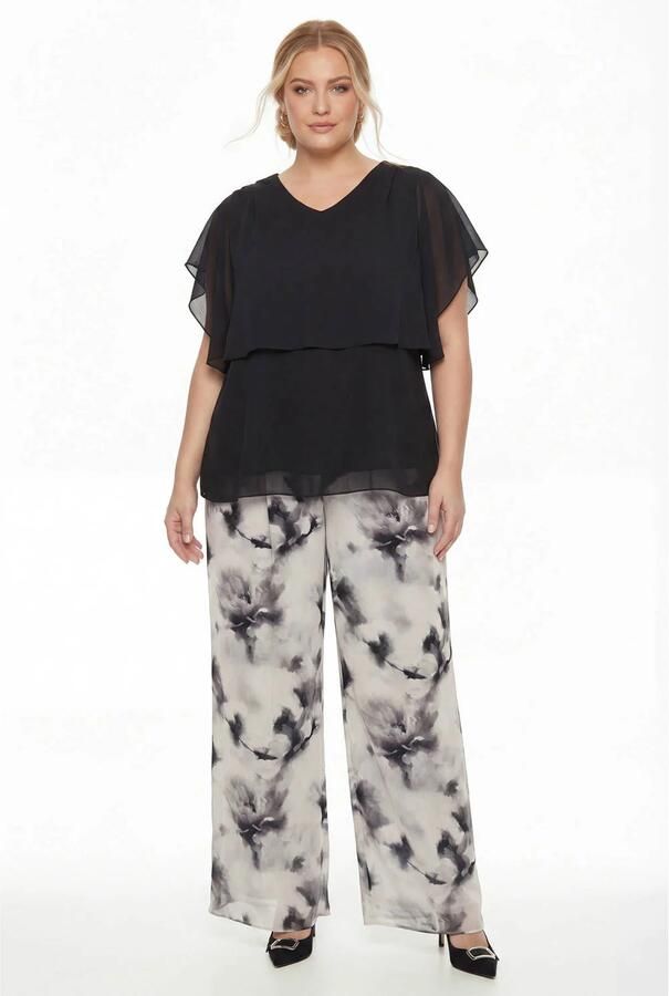 YOEK wide leg broek Plus Size met print beige - Foto 2