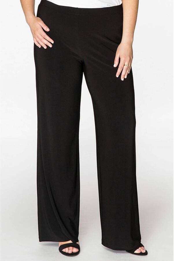 YOEK wide leg broek van travelstof DOLCE zwart