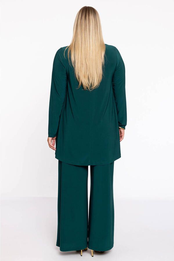 YOEK wide leg high waist broek donkergroen - Foto 2
