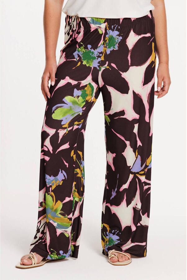 YOEK wide leg high waist broek donkerrood