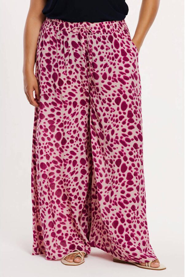 YOEK wide leg high waist broek roze