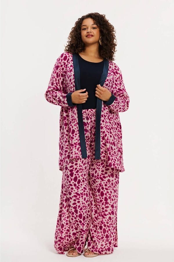 YOEK wide leg high waist broek roze - Foto 3