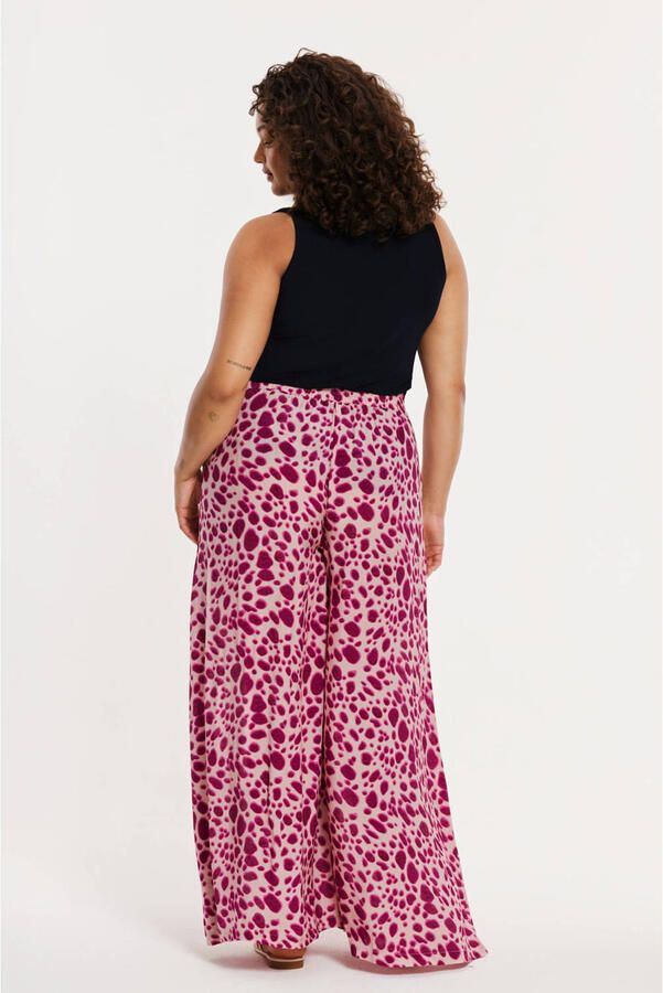 YOEK wide leg high waist broek roze - Foto 2
