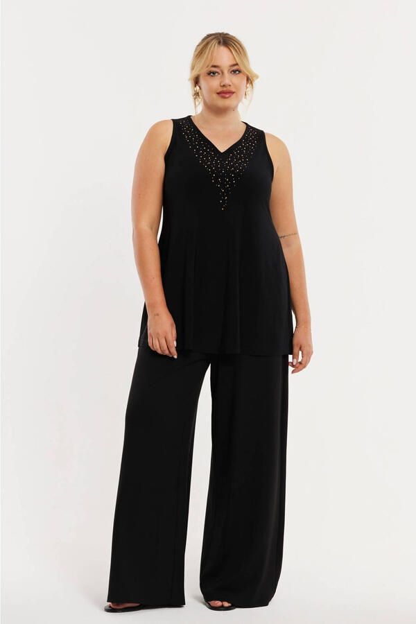 YOEK wide leg high waist broek zwart - Foto 2