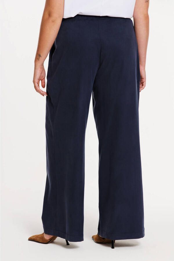 YOEK wide leg high waist casual broek donkerblauw - Foto 3